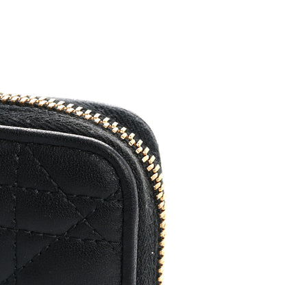 Christian Dior Lambskin Cannage Lady Dior Voyageur Wallet Black 9 of 11