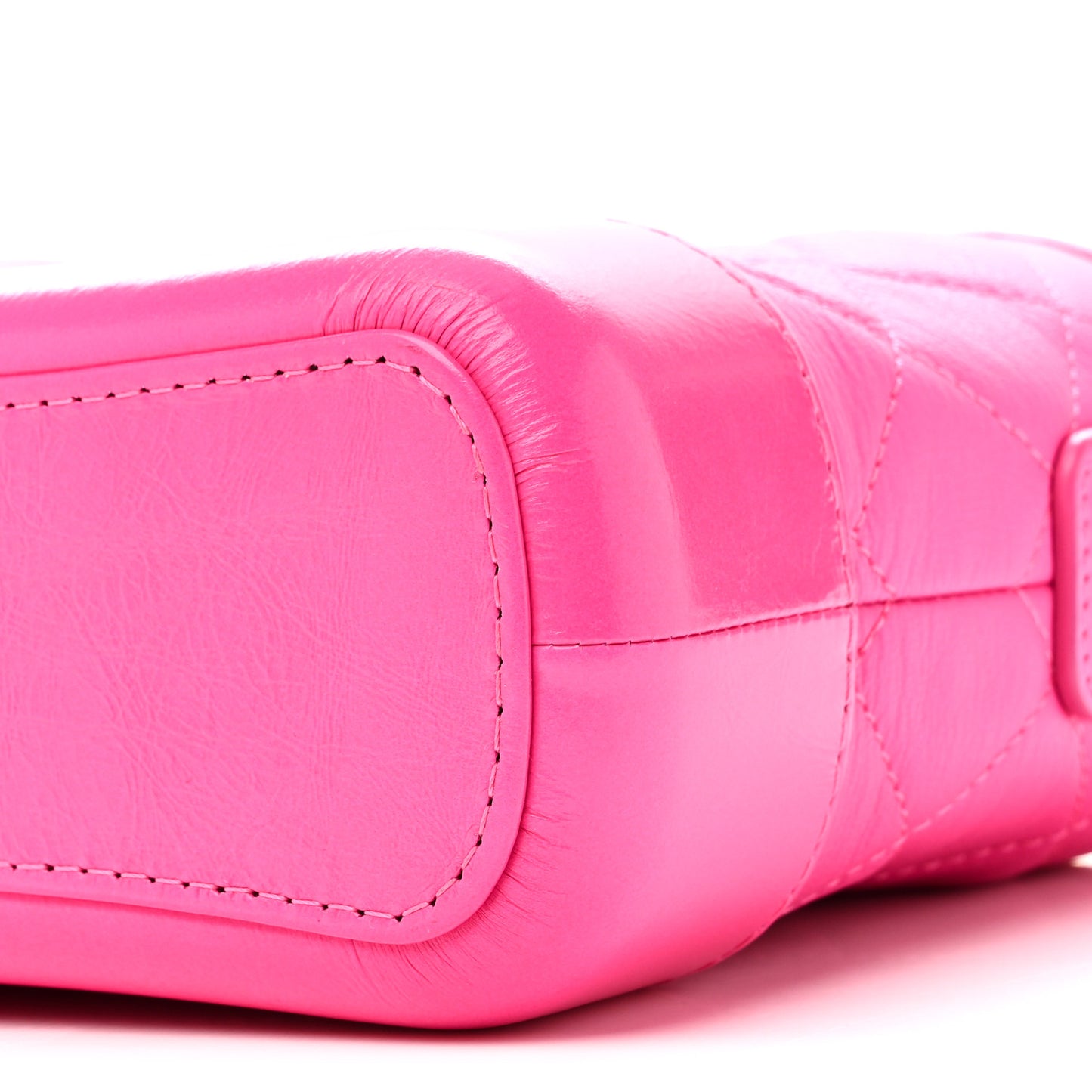 Goatskin Quilted Small Gabrielle Hobo Pink