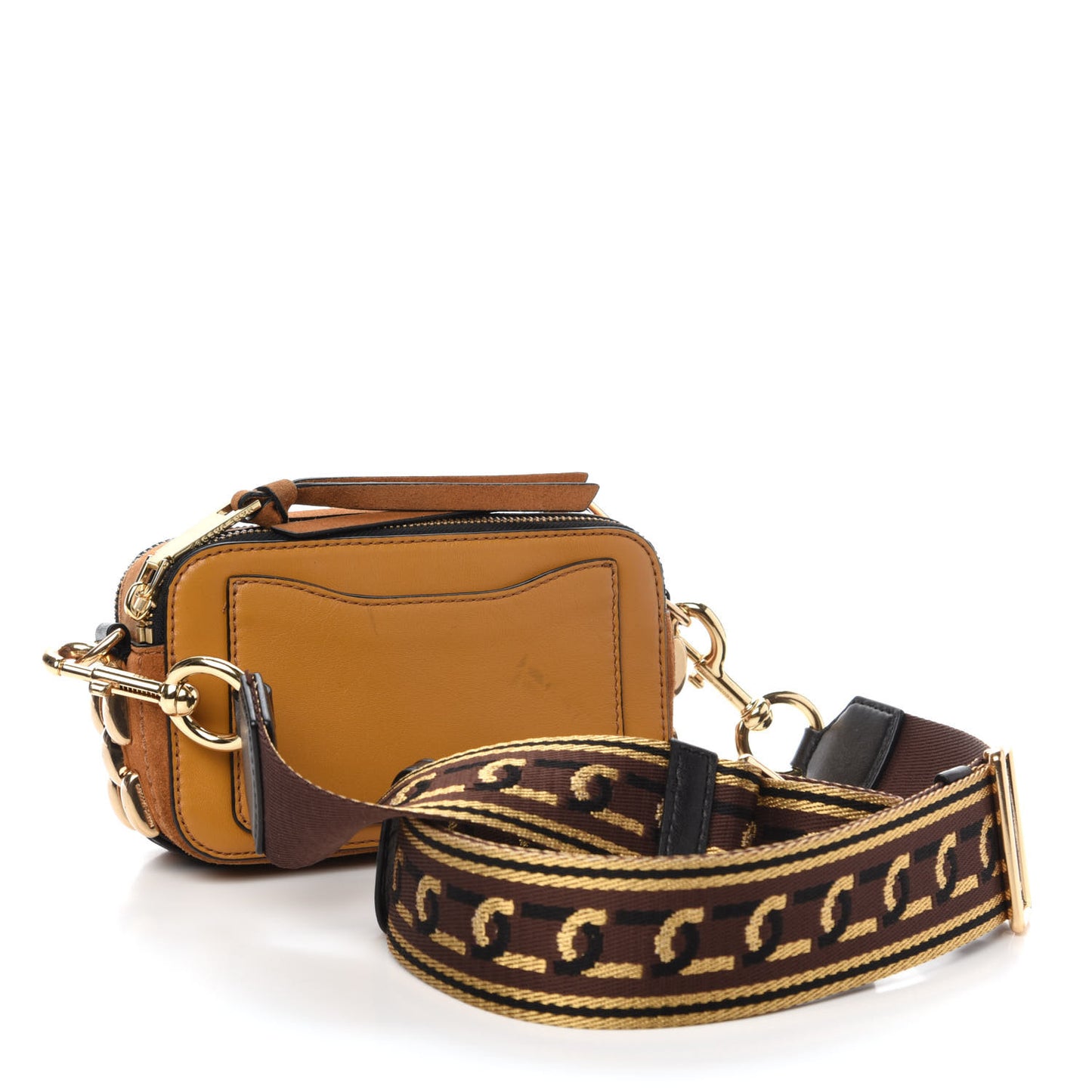 Suede Small Snapshot Camera Bag Mustard