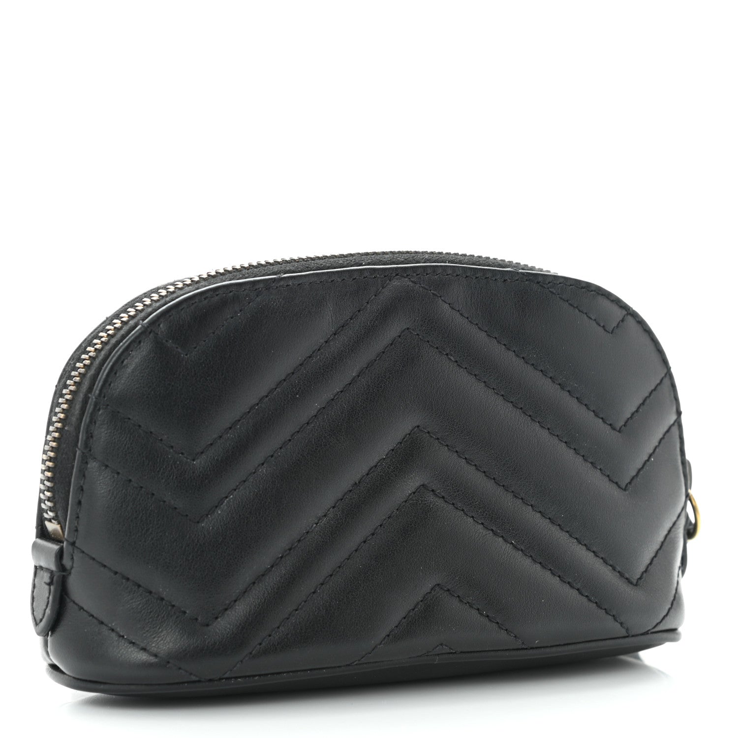 Gucci Calfskin Matelasse GG Marmont Pouch Cosmetic Case Black 3 of 10