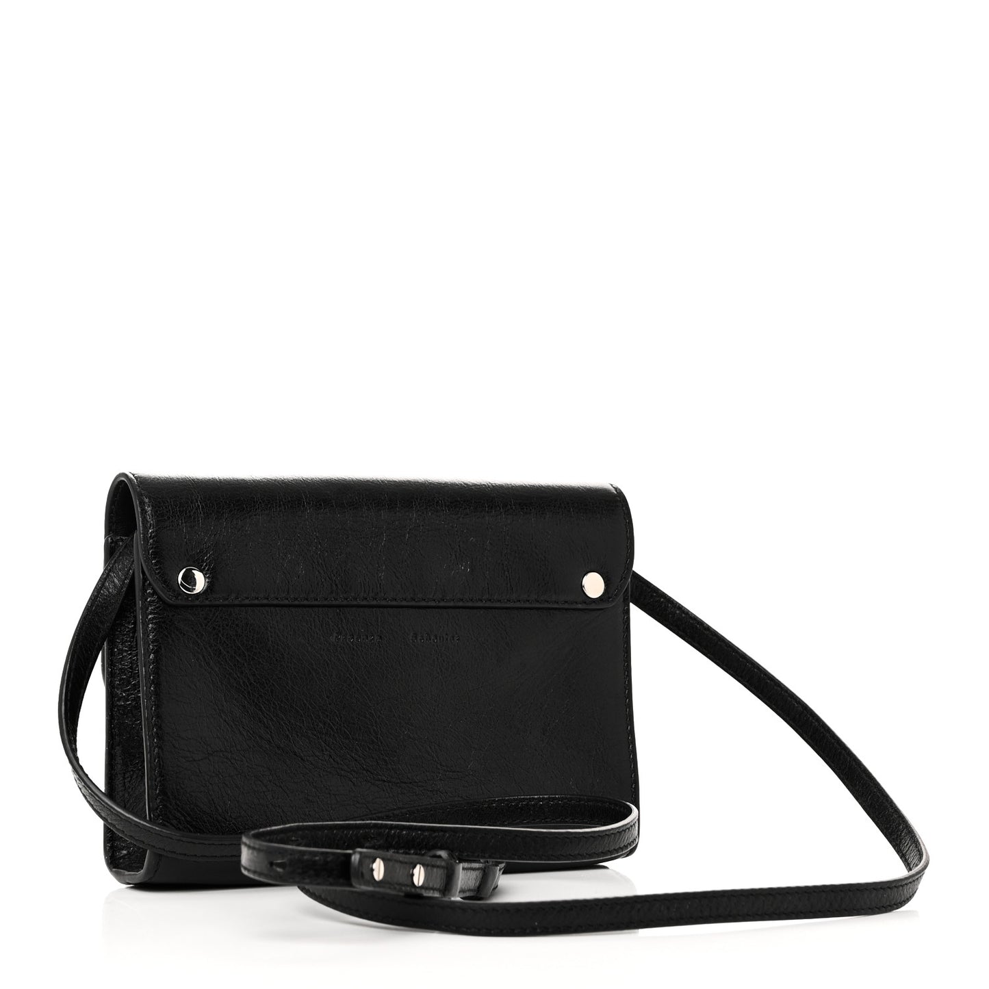 Calfskin PS11 Wallet With Strap Black