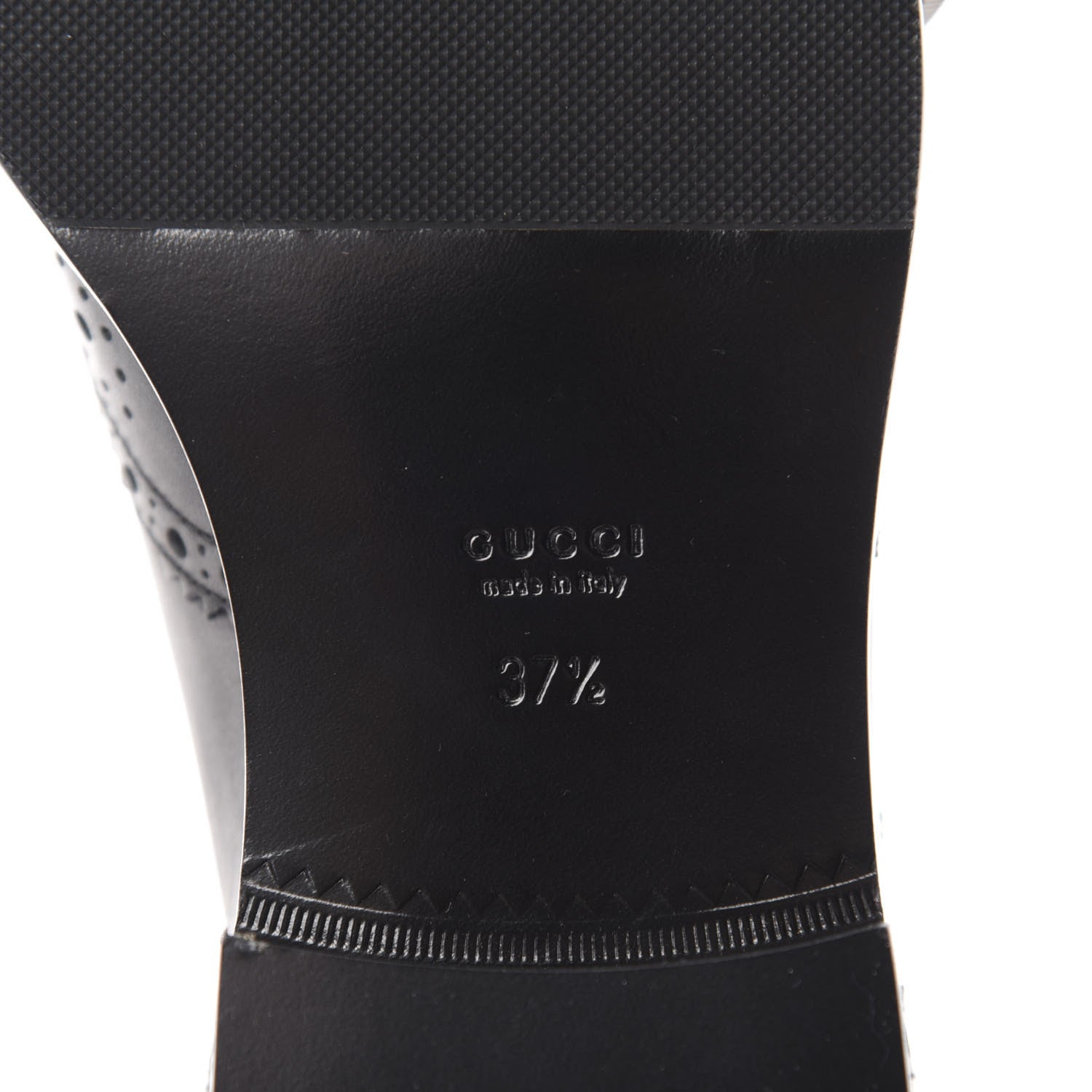 Gucci Calfskin Queercore Brogue Knee High Boots 37.5 Black 7 of 9