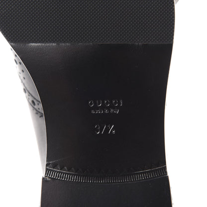 Gucci Calfskin Queercore Brogue Knee High Boots 37.5 Black 7 of 9