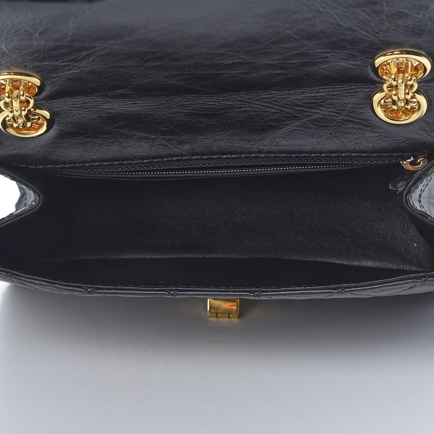 Aged Calfskin Quilted 2.55 Reissue Mini Flap Black