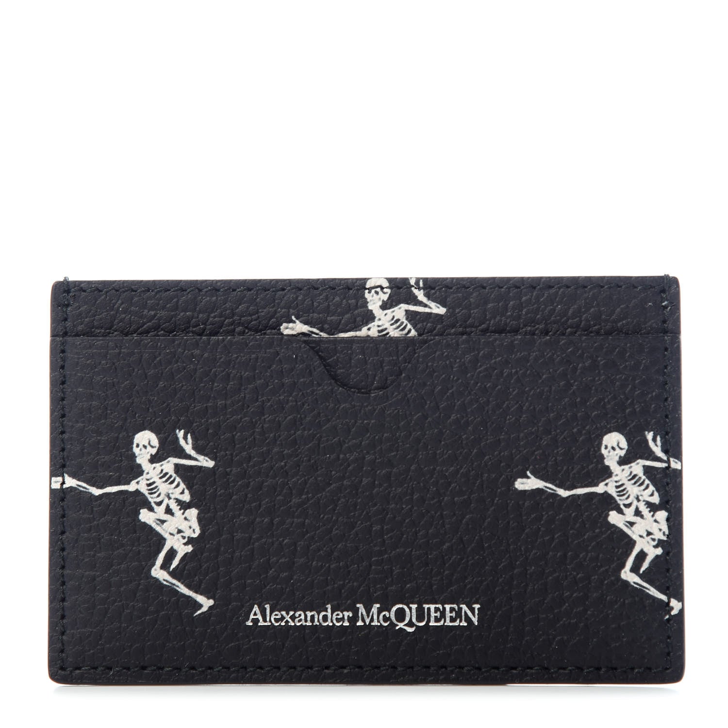 Alexander McQueen Calfskin Dancing Skeleton Card Holder Black 1 of 6