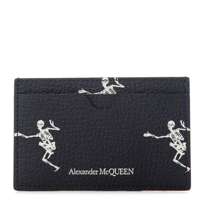 Alexander McQueen Calfskin Dancing Skeleton Card Holder Black 1 of 6