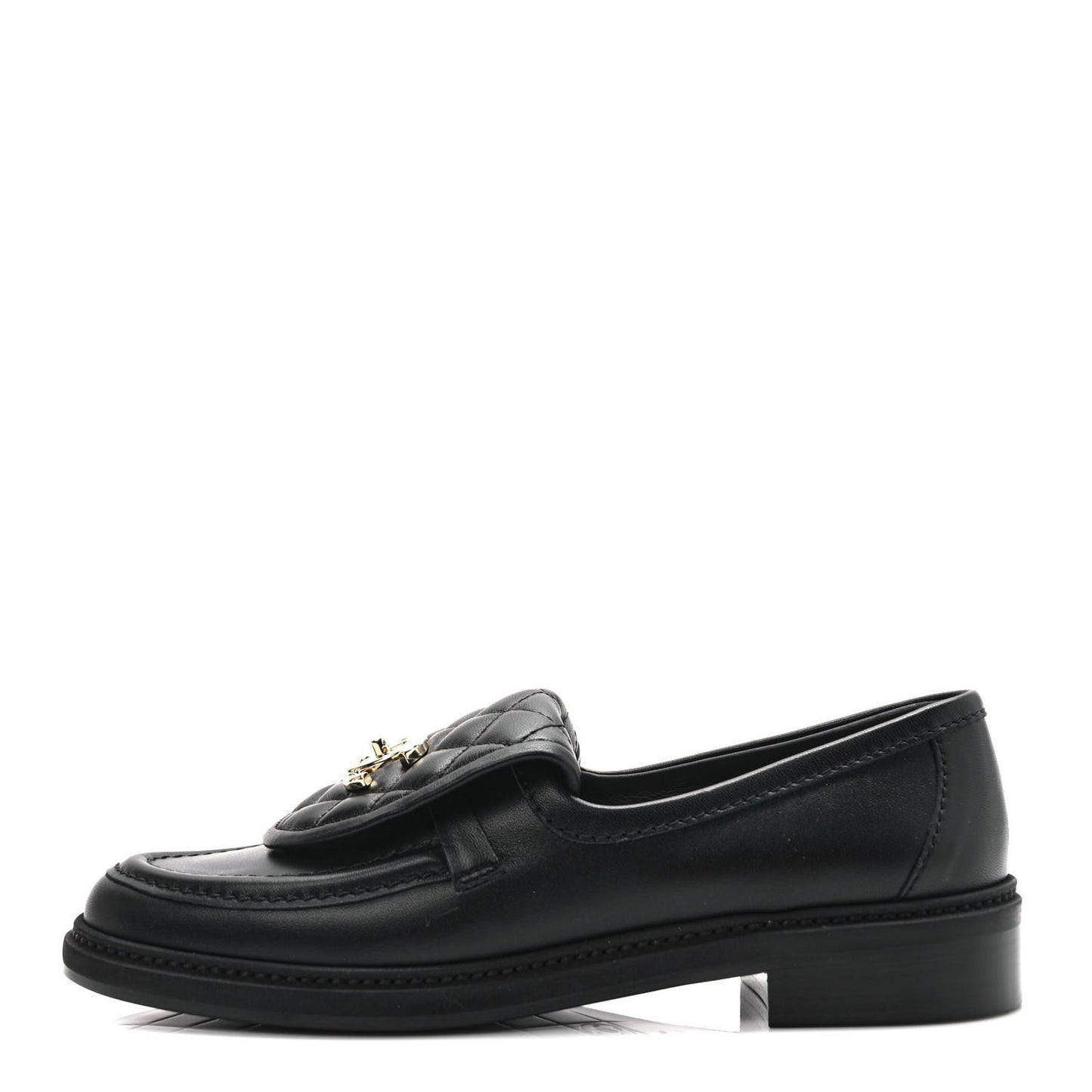 Lambskin Quilted CC Turnlock Loafers 37.5 Black