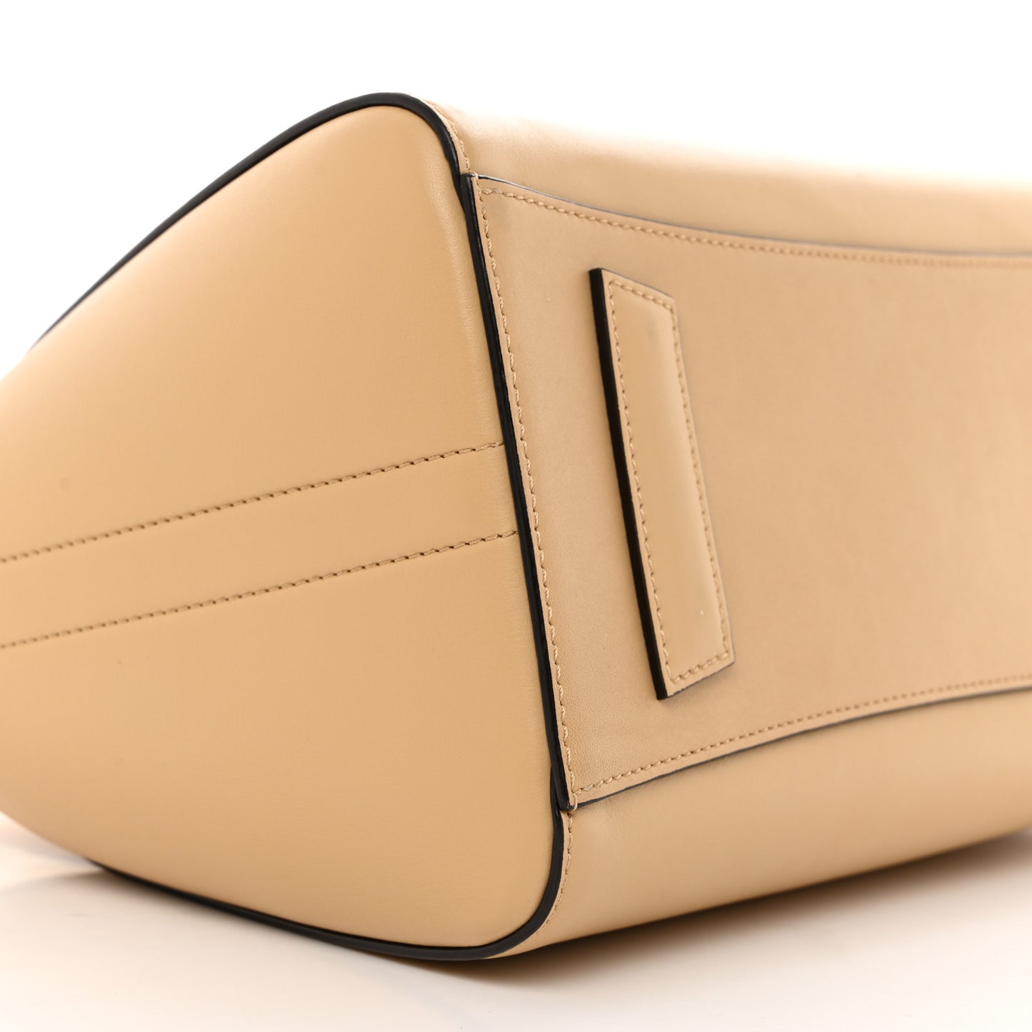 Calfskin Embroidered Logo Small Antigona Beige Camel