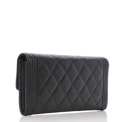 Chanel Caviar Quilted Boy Flap Wallet Black 3 of 14