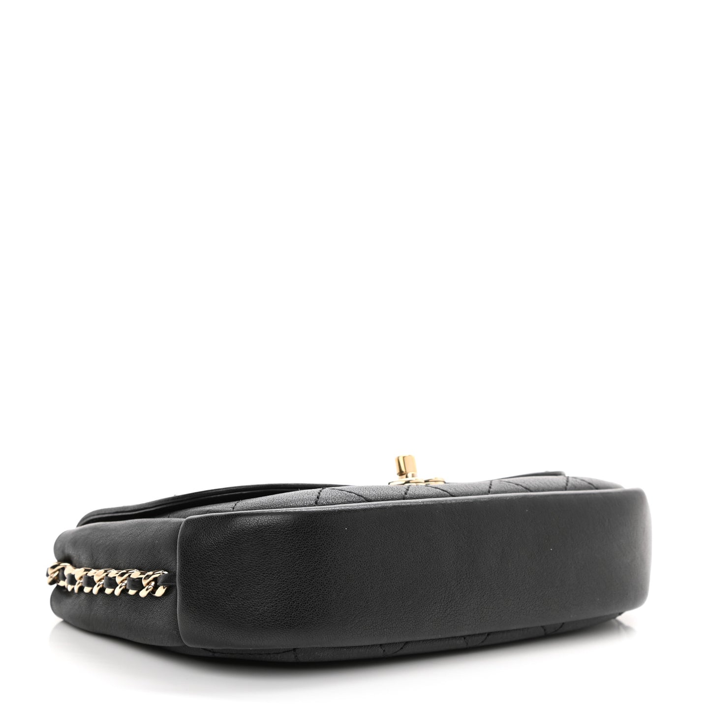 Goatskin Stitched Casual Trip Single Flap Black
