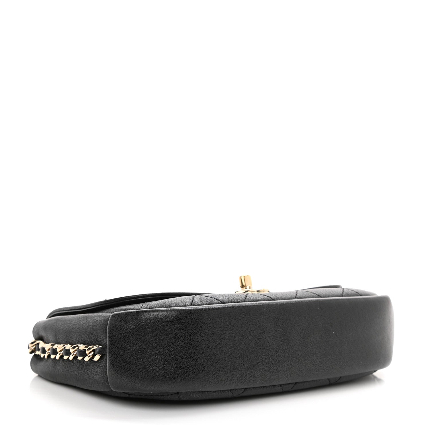 Chanel Goatskin Stitched Casual Trip Single Flap Black 6 of 19