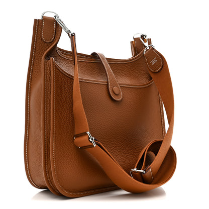 Hermes Taurillon Clemence EVELYNE III PM Gold 3 of 11