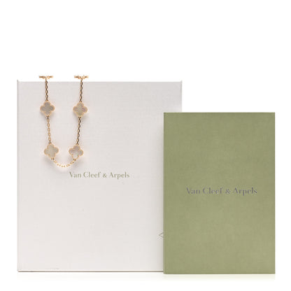 Van Cleef & Arpels 18K Yellow Gold Mother of Pearl 10 Motifs Vintage Alhambra Necklace 5 of 5