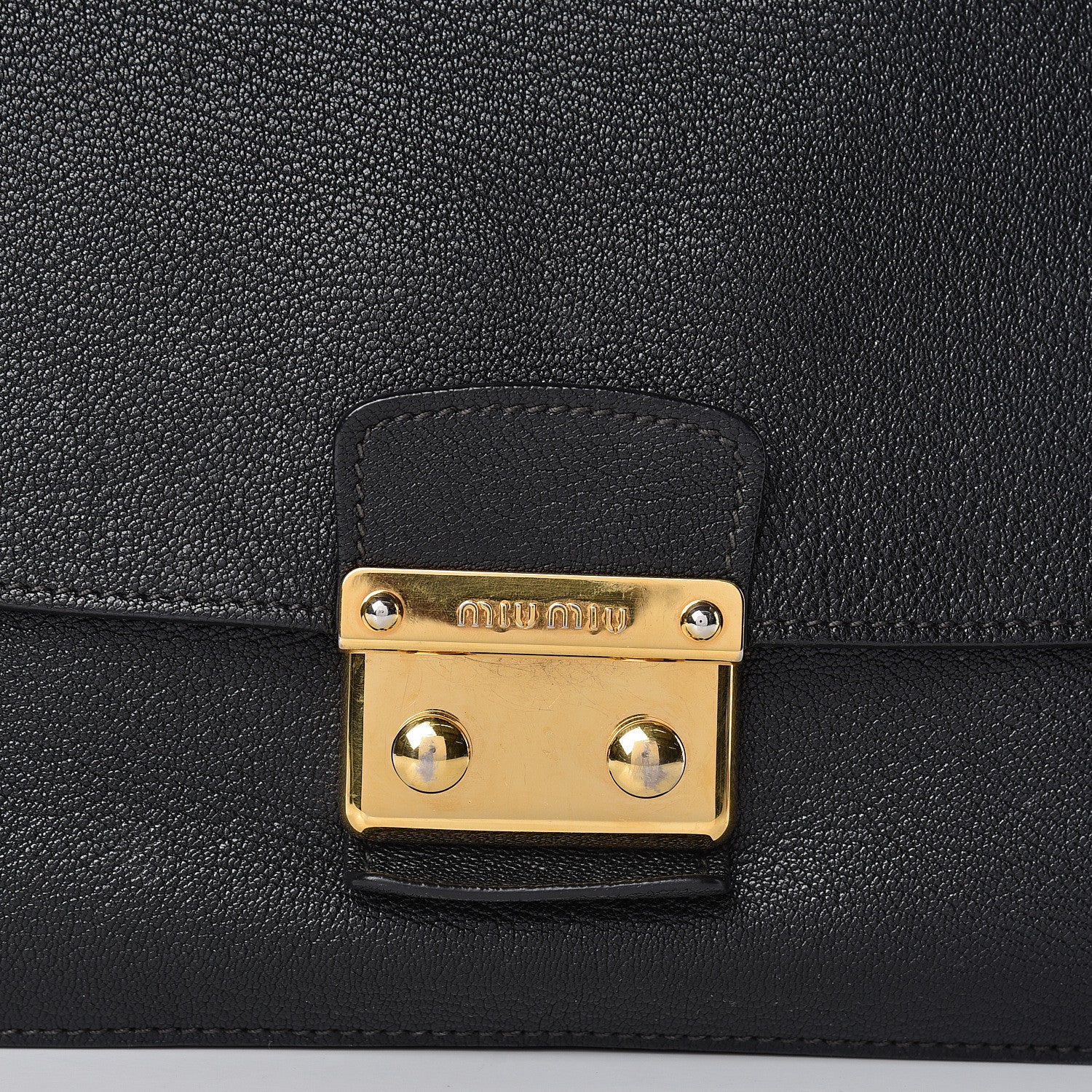 Miu Miu Goatskin Madras Shoulder Bag Black 20 of 24