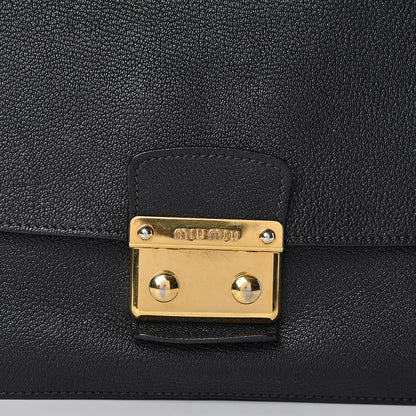 Miu Miu Goatskin Madras Shoulder Bag Black 20 of 24