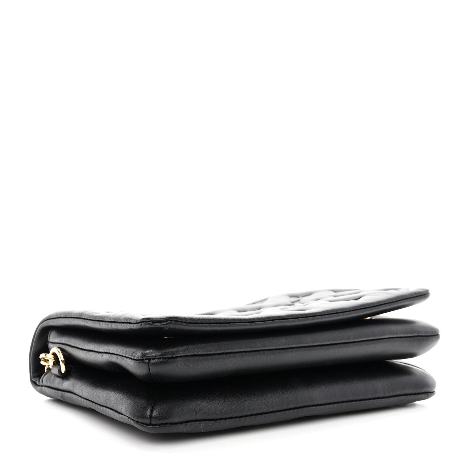 Louis Vuitton Lambskin Embossed Monogram Pochette Coussin Black 4 of 10