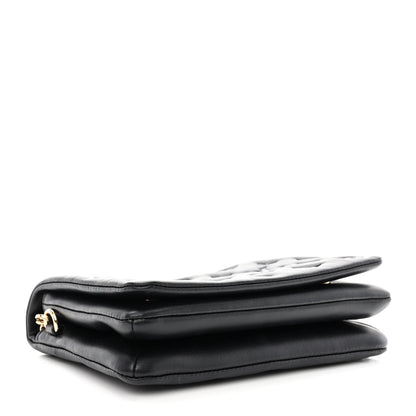 Louis Vuitton Lambskin Embossed Monogram Pochette Coussin Black 4 of 10