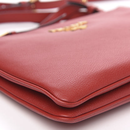 Prada Vitello Phenix Double Zip Crossbody Bag Scarlatto 8 of 10