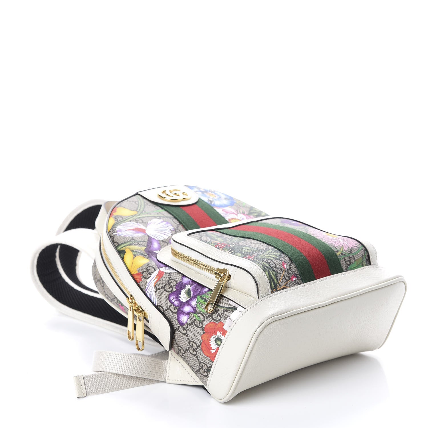 Gucci GG Supreme Monogram Flora Web Small Ophidia Day Backpack White 3 of 8