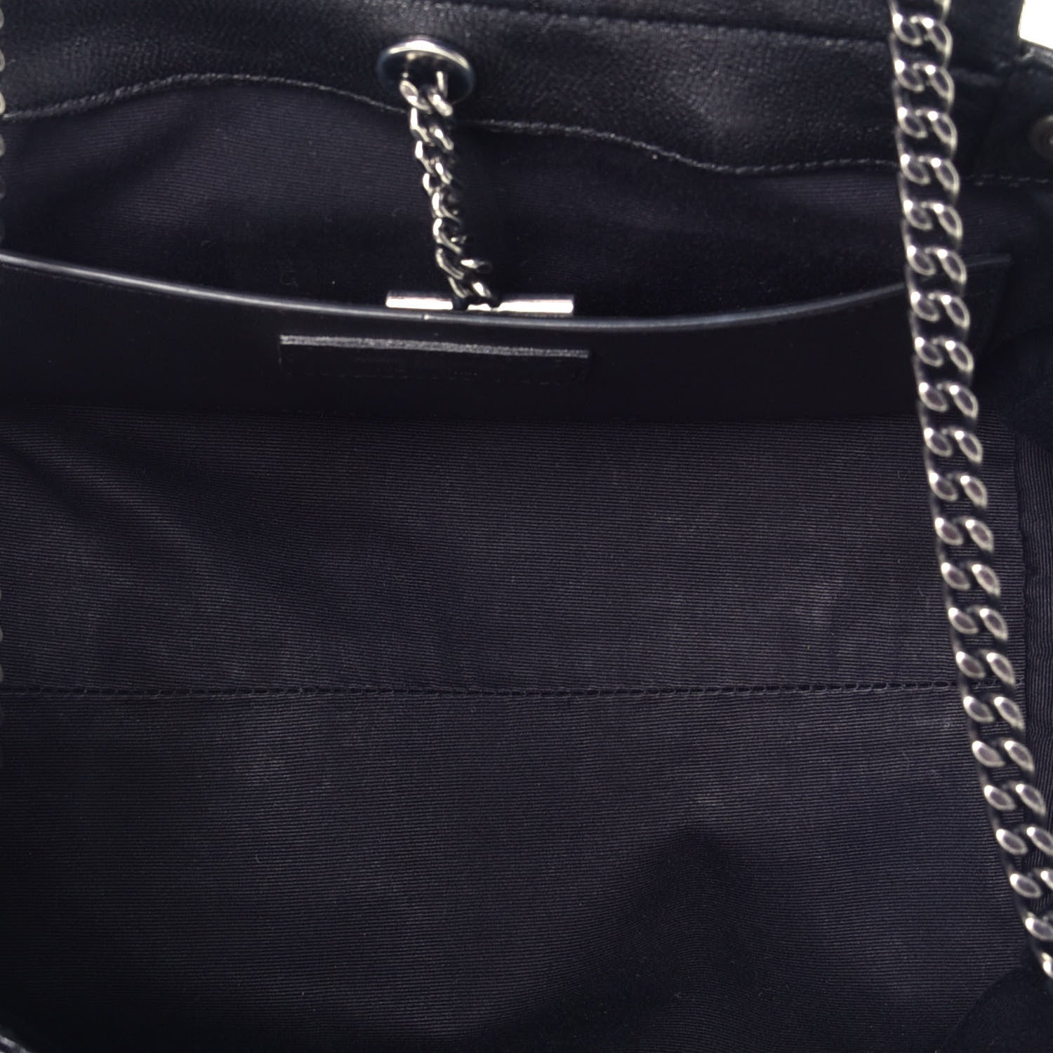 Saint Laurent Vintage Lambskin Chevron Monogram Small Nolita Black 5 of 8