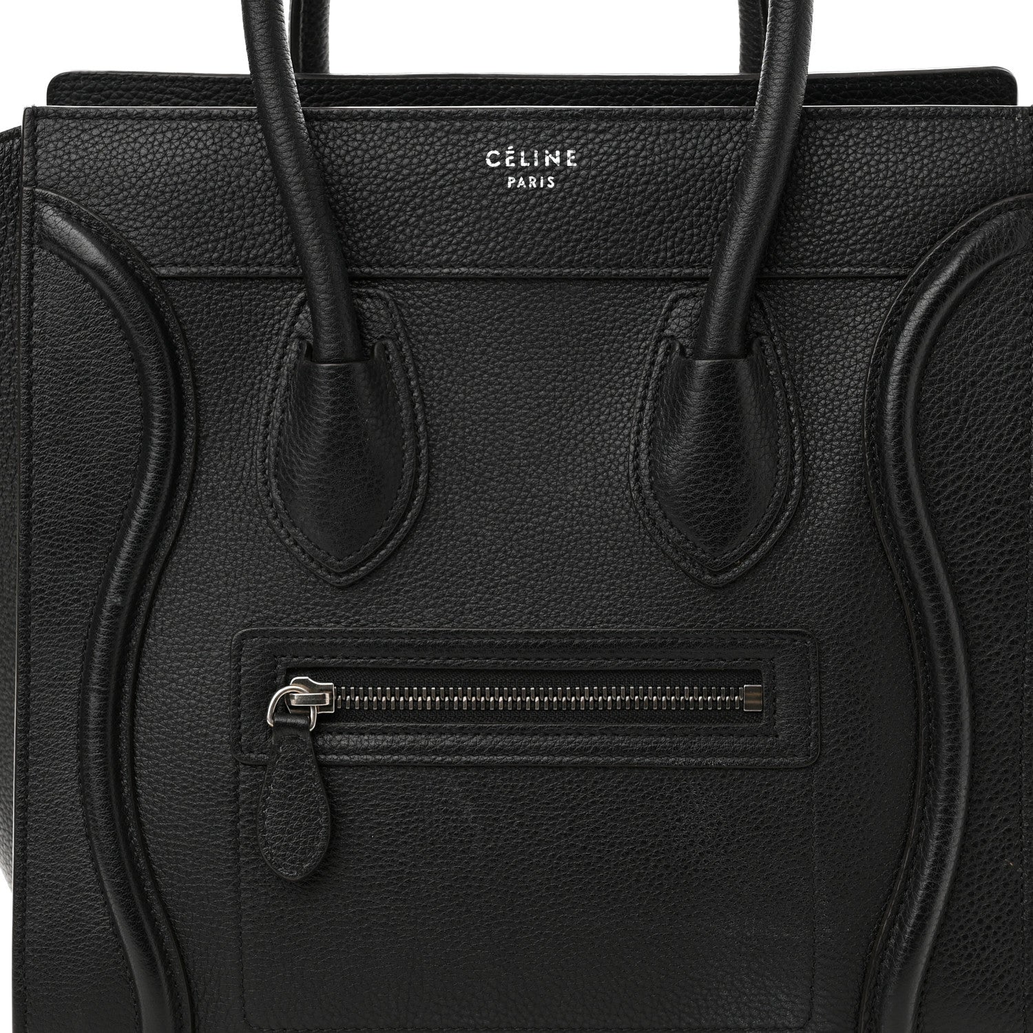 Celine Drummed Calfskin Micro Luggage Black 8 of 12