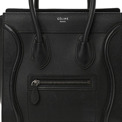 Celine Drummed Calfskin Micro Luggage Black 8 of 12