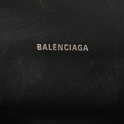 Balenciaga Shiny Calfskin Monochrome Crocodile Embossed Hourglass Top Handle Bag XS Black 6 of 10