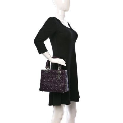 Christian Dior Lambskin Cannage Medium Lady Dior Purple 2 of 18