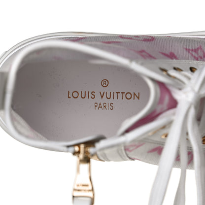 Louis Vuitton Technical Fabric Calfskin Monogram Printed Stellar Sneaker Boots 36 Pink 7 of 10