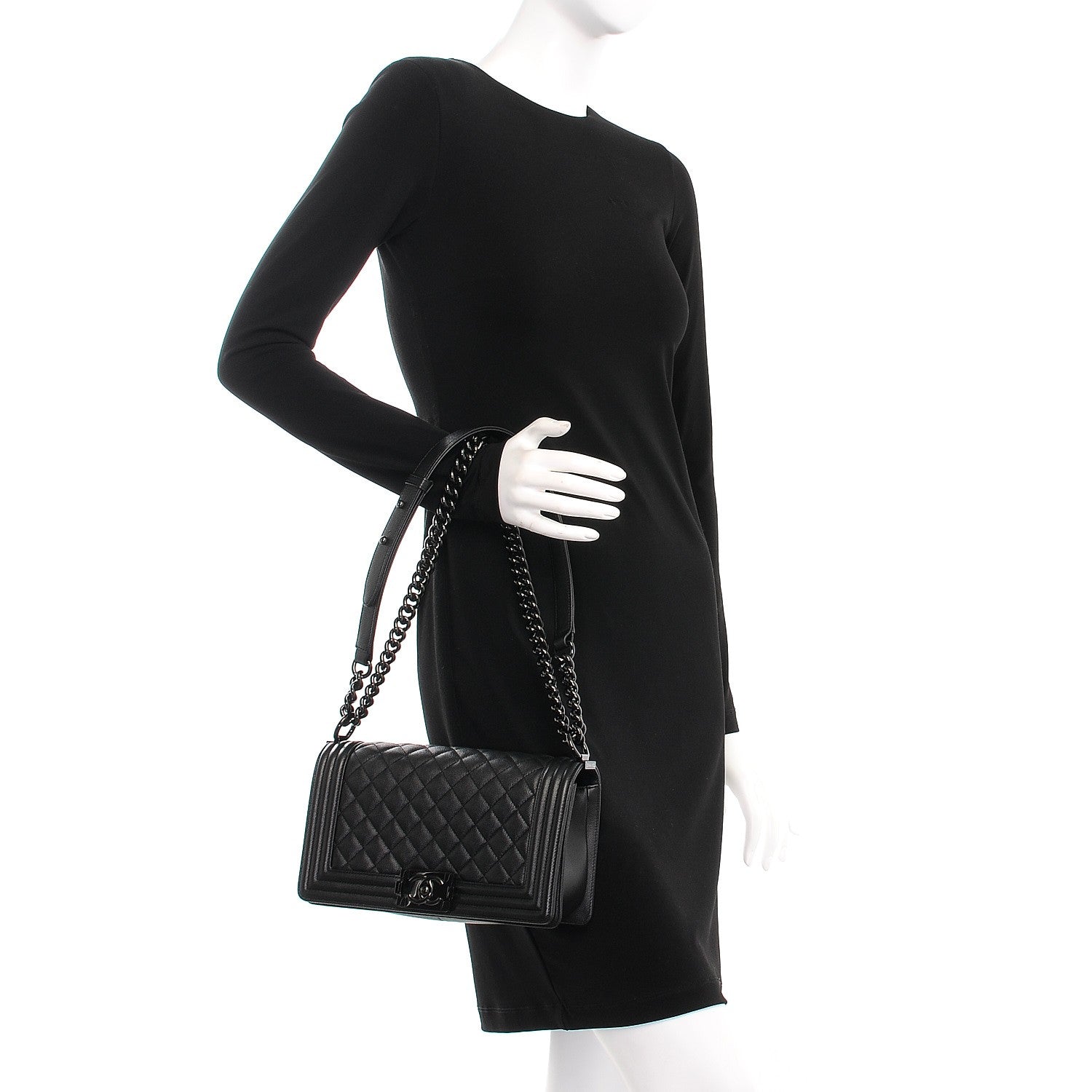 Chanel Caviar Quilted Medium Boy Flap So Black 3 of 9