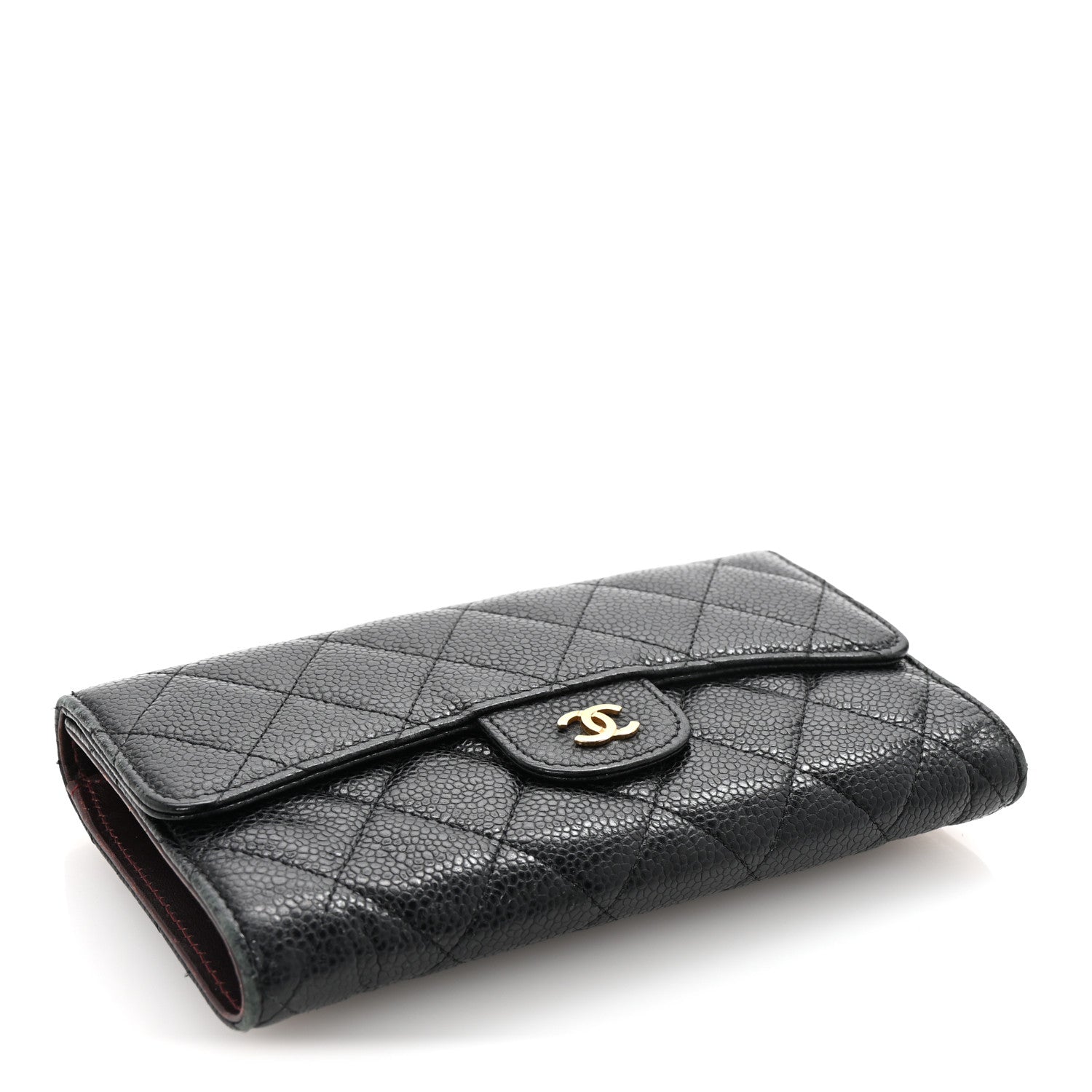 Chanel Caviar Quilted Long Flap Wallet Black 4 of 8