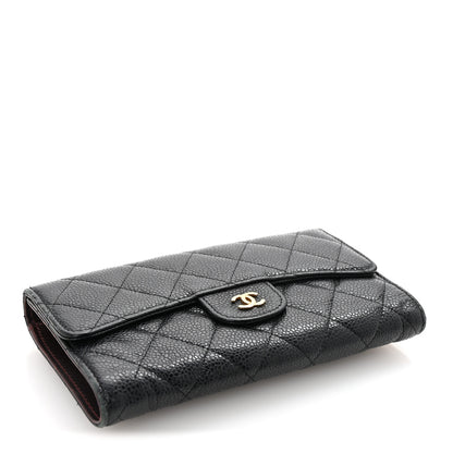 Chanel Caviar Quilted Long Flap Wallet Black 4 of 8