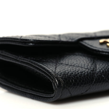 Chanel Caviar Quilted Flap Card Holder Wallet Black 10 of 12