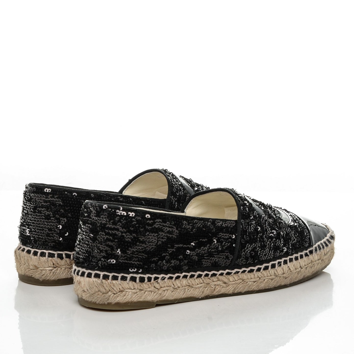 Patent Sequin CC Espadrilles 39 Black