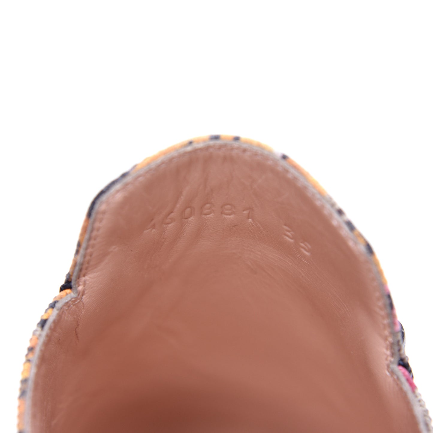 GG Supreme Monogram Bengal Womens Princetown Slippers 35 Beige Crop Pink
