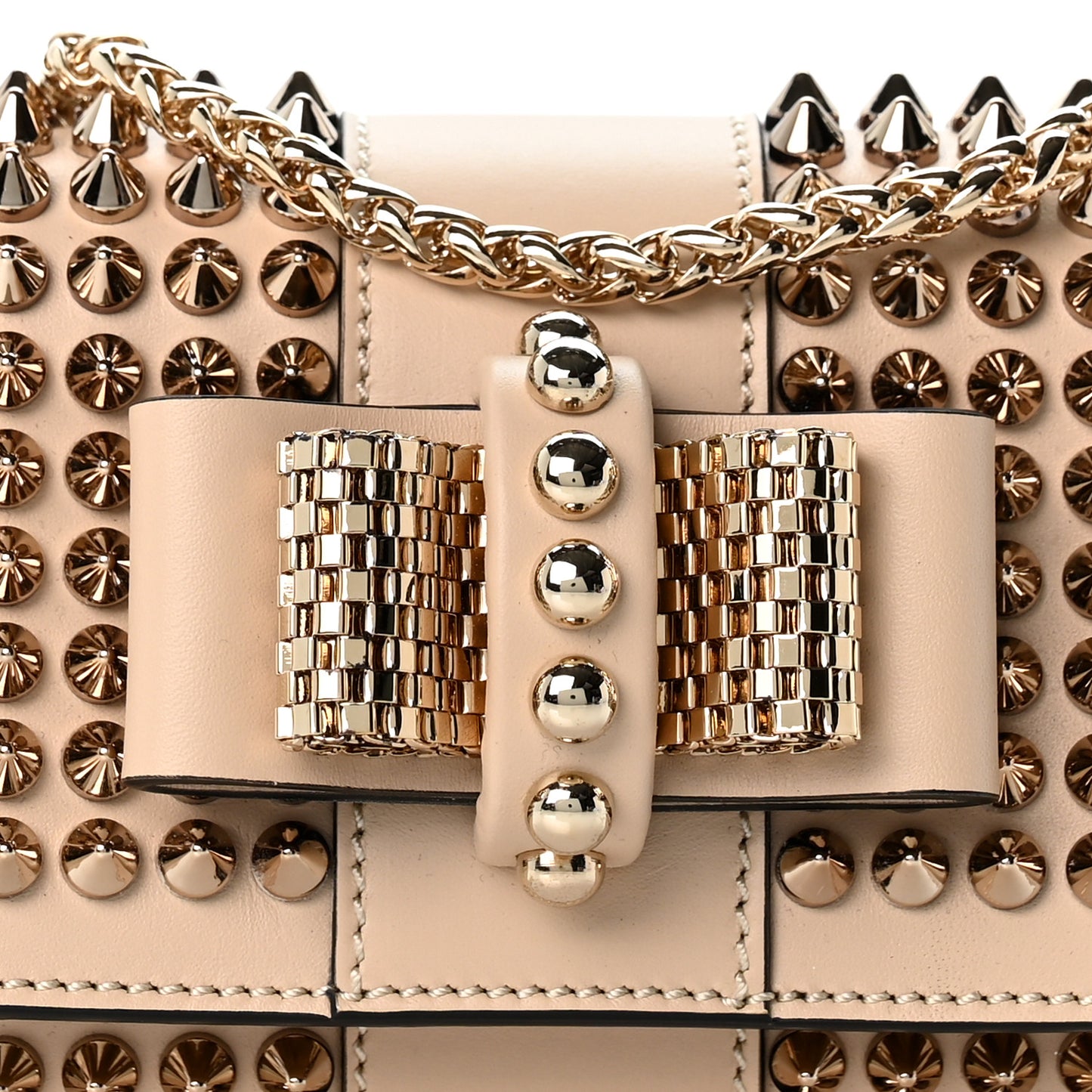 Calfskin Spiked Sweety Charity Crossbody Bag Colombe