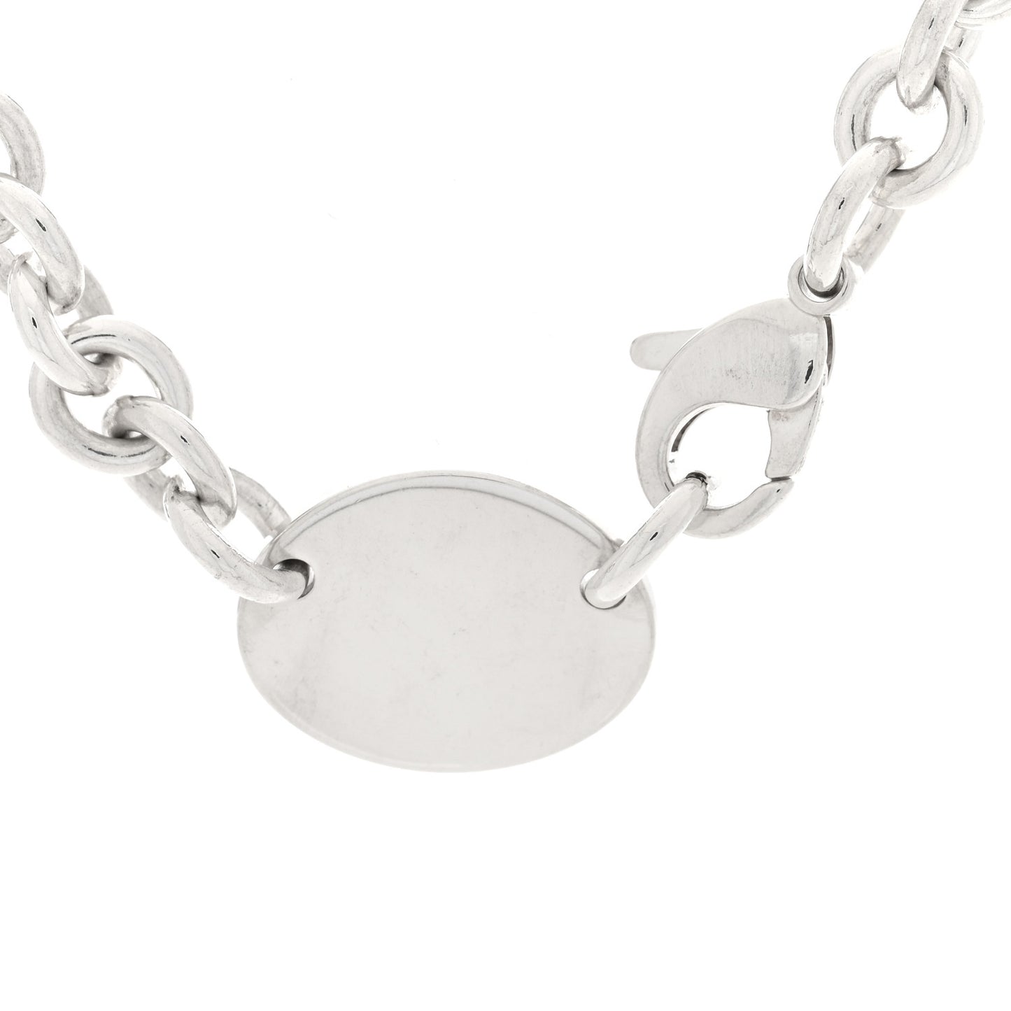 Sterling Silver Return to Tiffany Oval Tag Choker Necklace
