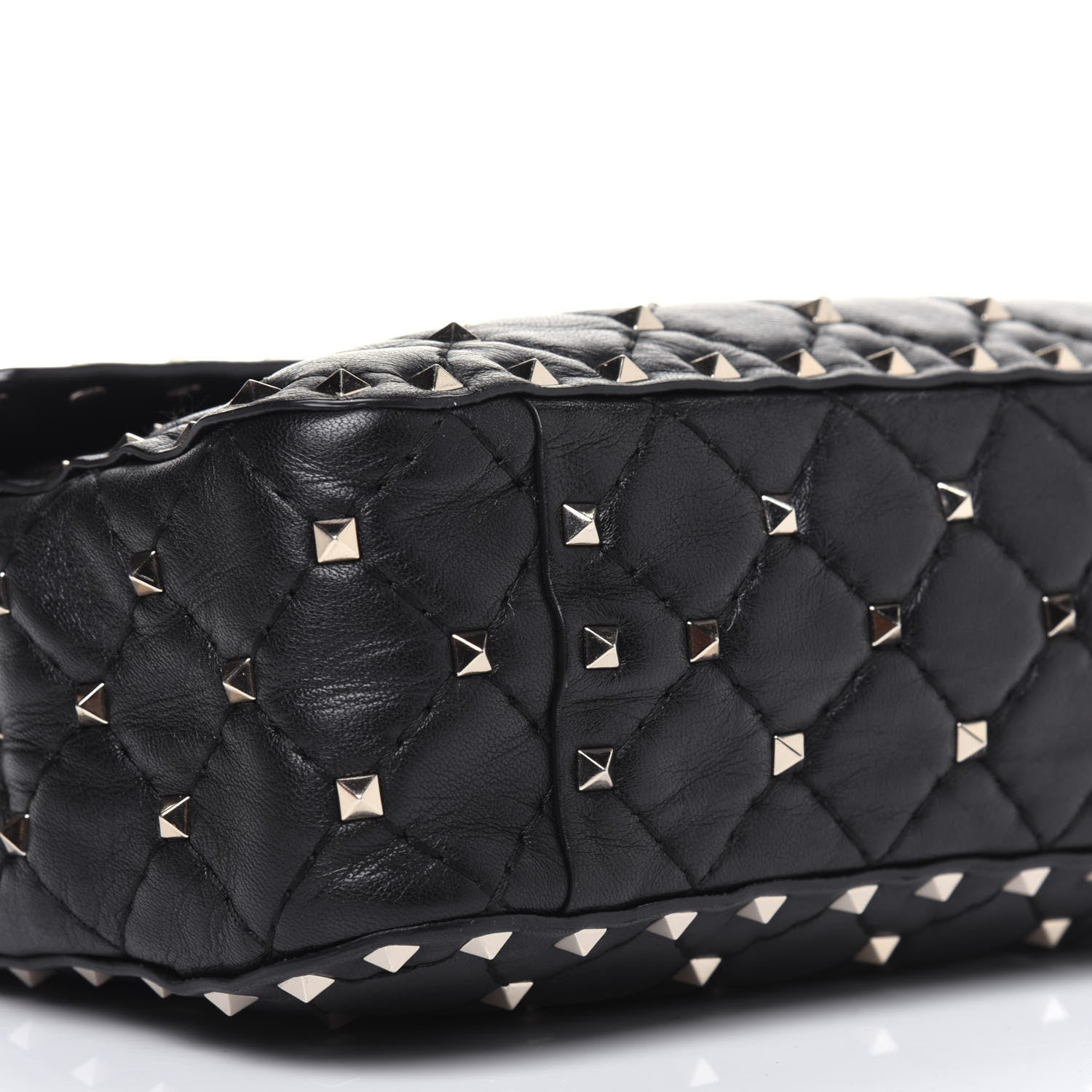 Valentino Garavani Lambskin Medium Rockstud Spike Shoulder Bag Black 9 of 11