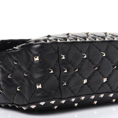 Valentino Garavani Lambskin Medium Rockstud Spike Shoulder Bag Black 9 of 11