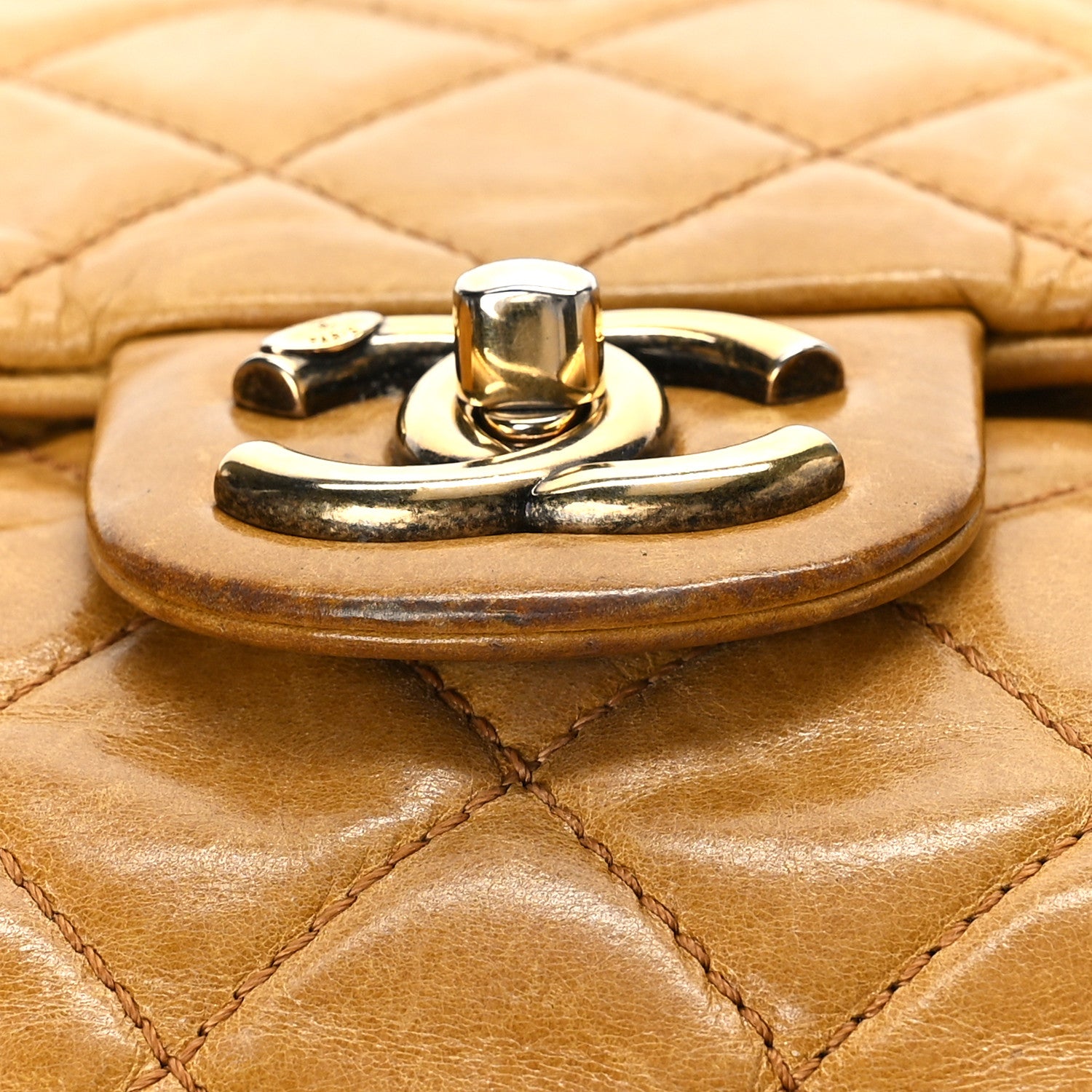 Chanel Glazed Calfskin Castle Rock Medium Flap Yellow 16 of 20