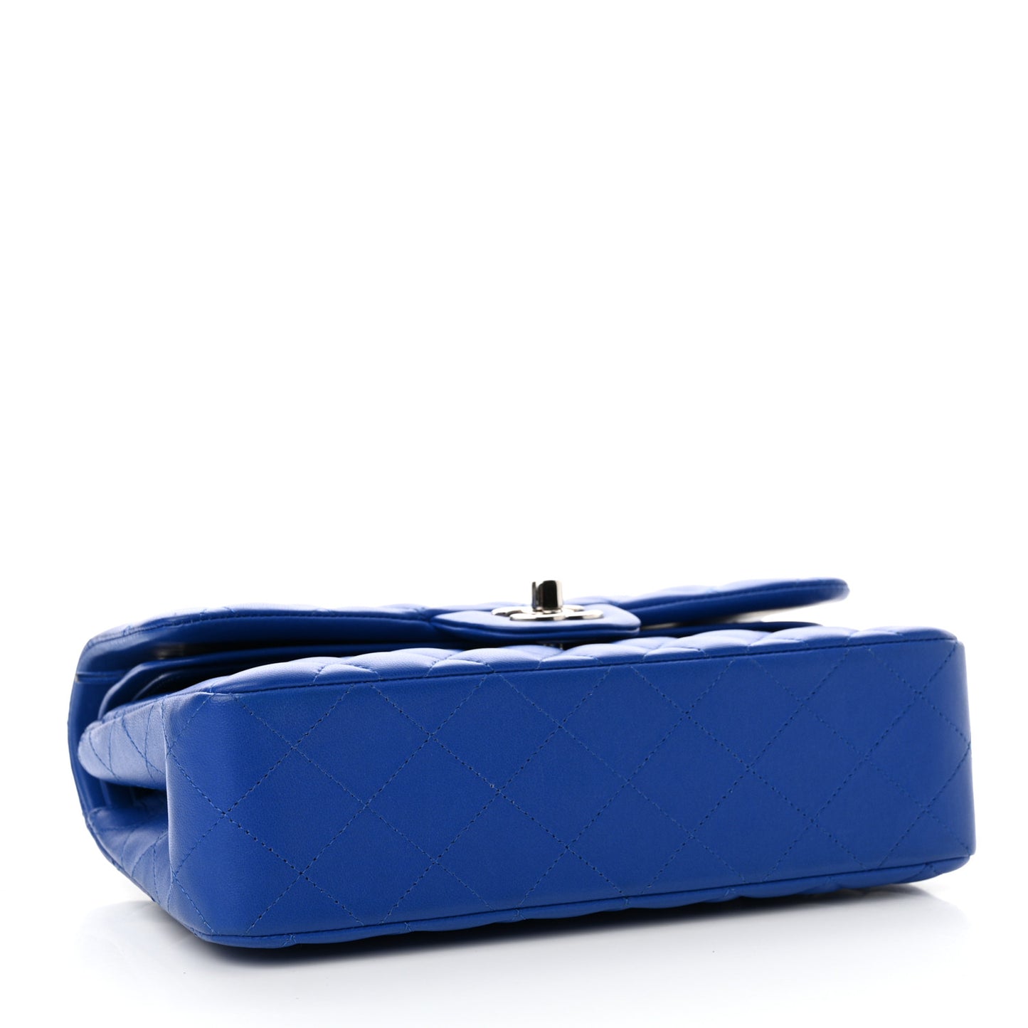 Lambskin Quilted Small Double Flap Blue