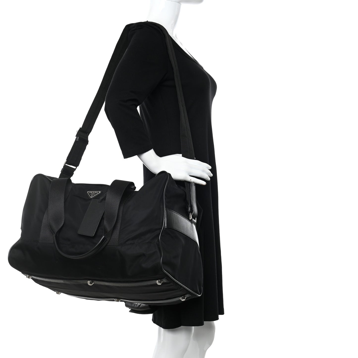 Re-Nylon Saffiano Duffle Bag Black