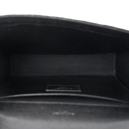 Saint Laurent Grain De Poudre Textured Mixed Matelasse Triquilt Medium Monogram Monochrome Satchel Black 5 of 12