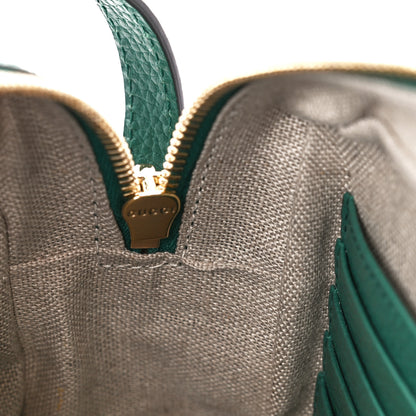 Gucci Monogram Dollar Calfskin Mini Bree Messenger Bag Beige Ebony Emerald 13 of 13