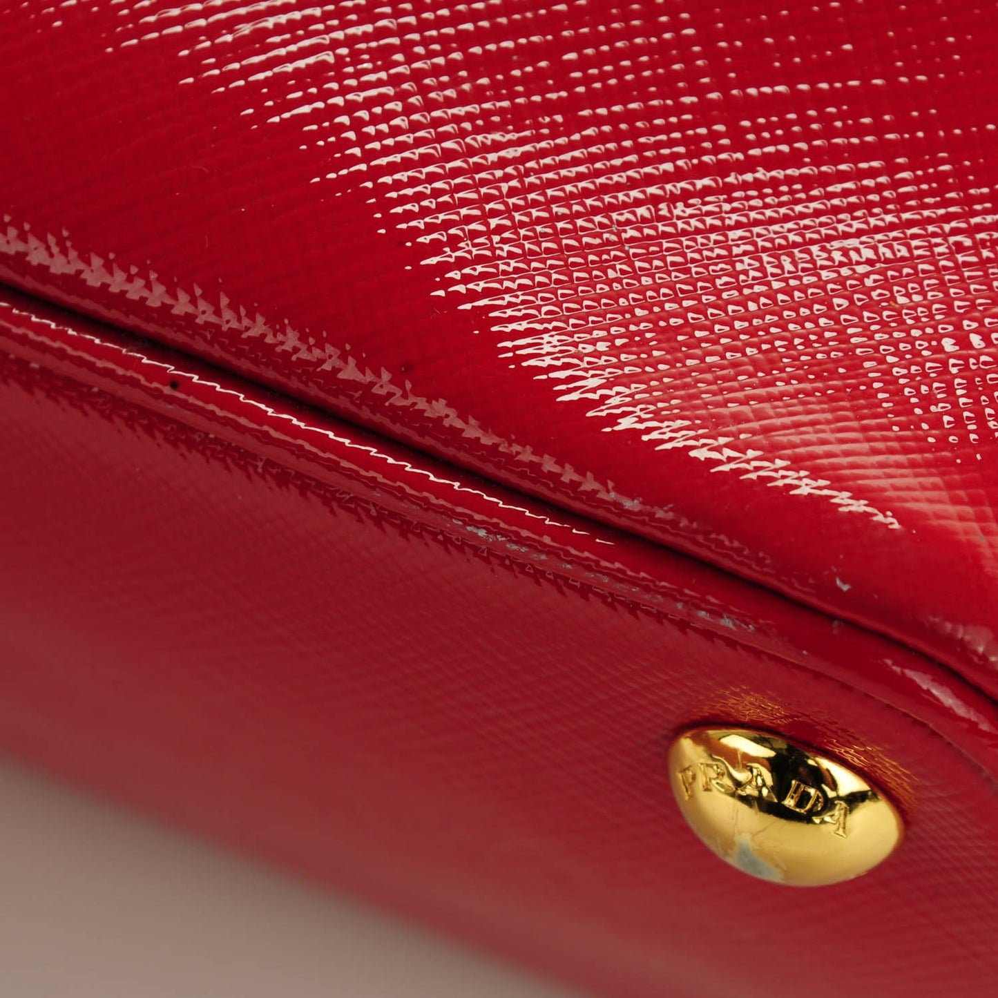 Saffiano Vernice Mini Promenade Tote Rosso