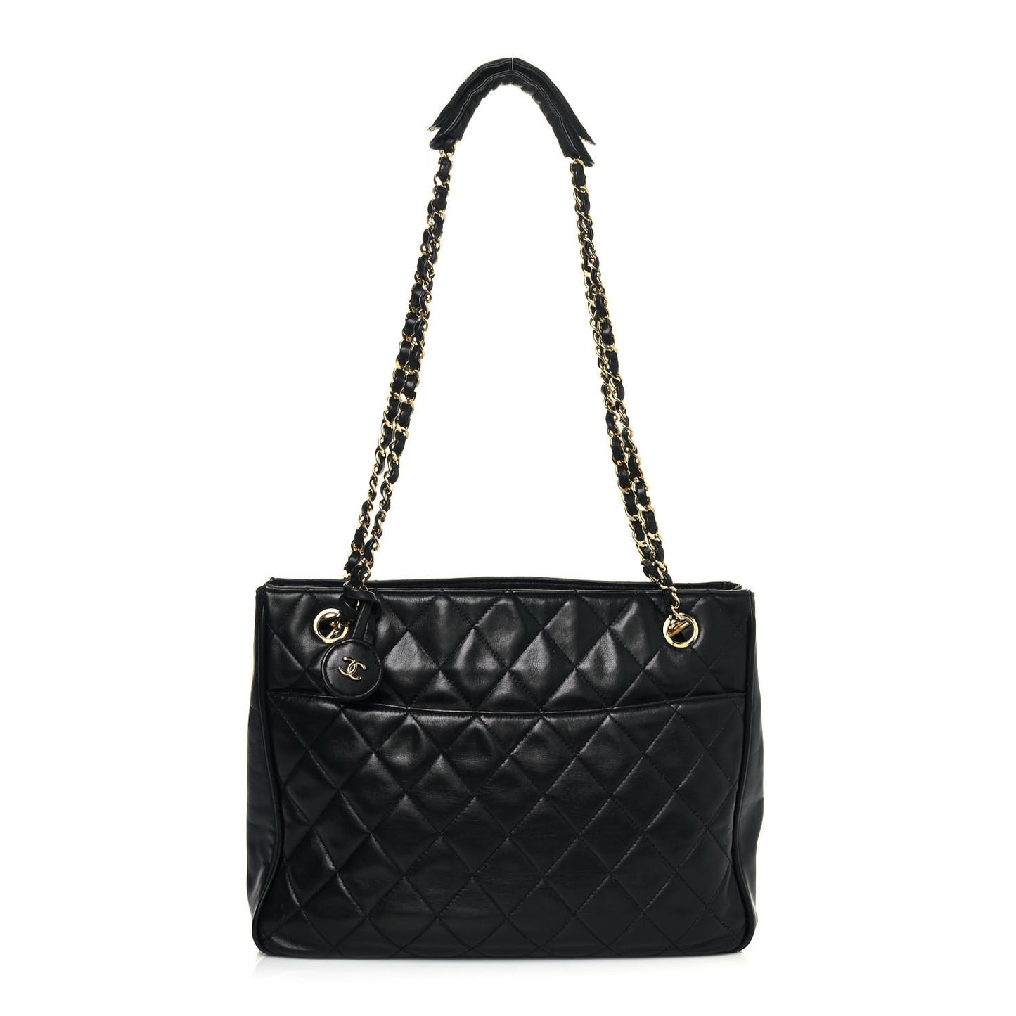 Lambskin Quilted Shoulder Bag Black