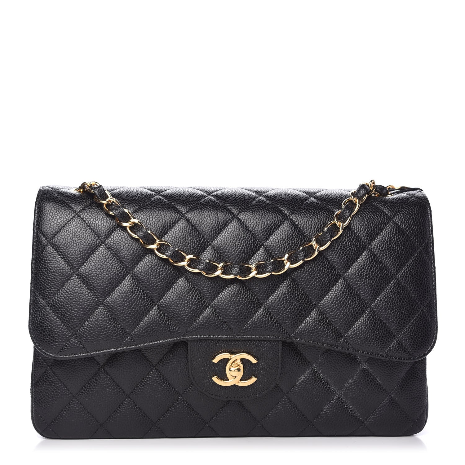 Chanel Caviar Quilted Jumbo Double Flap Black 1 of 10
