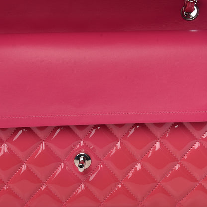 Chanel Patent Calfskin Quilted Jumbo Double Flap Fuchsia 12 of 14
