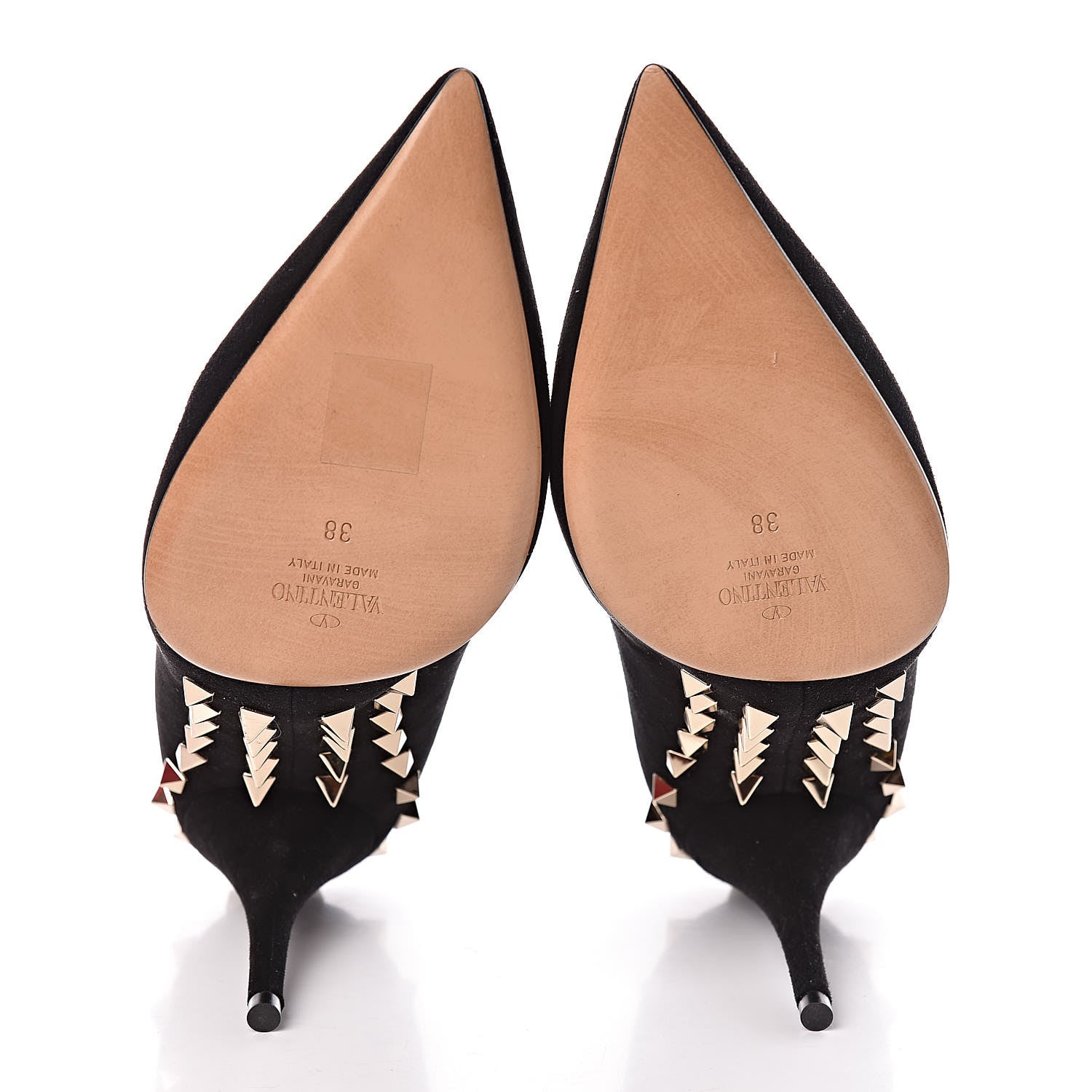 Valentino Garavani Suede Rockstud Jaw Stud 100mm Pumps 38 Black 8 of 8