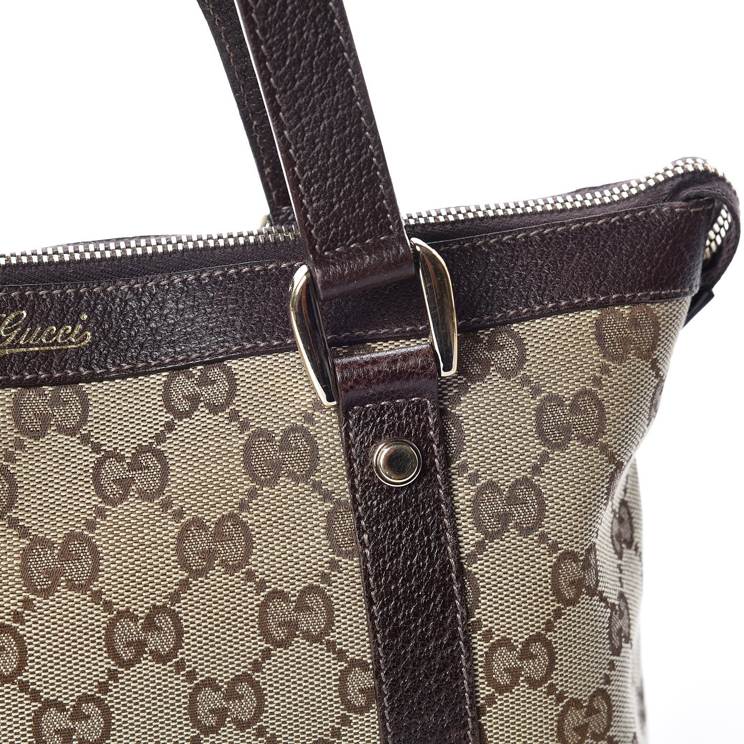 Gucci Monogram Small Abbey Tote Dark Brown 16 of 20